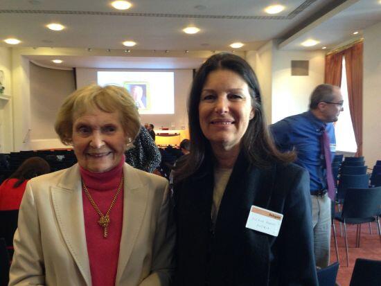 Pisana Ferrari with Lady Daphne Vane, wife of the late Sir John Vane, Nobel prize winner in Medicine