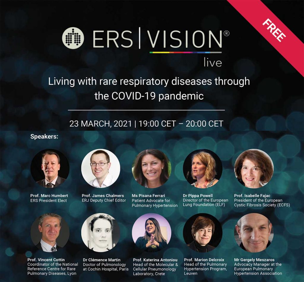 ERS Vision Live: Living with rare respiratory diseases through the COVID-19 pandemic Speakers