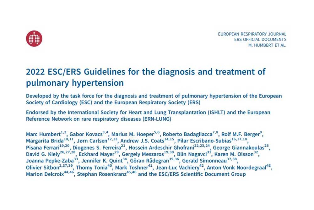 New ESC/ERS guidelines on pulmonary hypertension