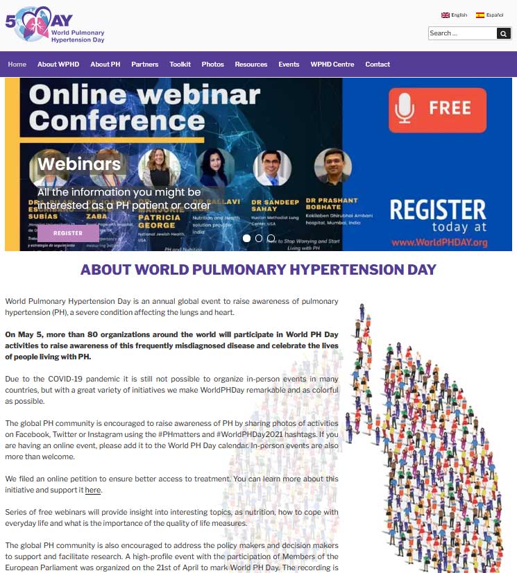 World Pulmonary Hypertension Day webpage